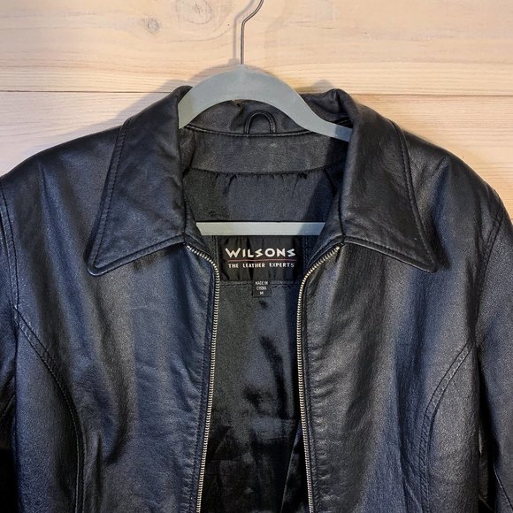 EUC Wilson’s | Medium | Black Genuine Leather Jacket - Picture 9 of 13
